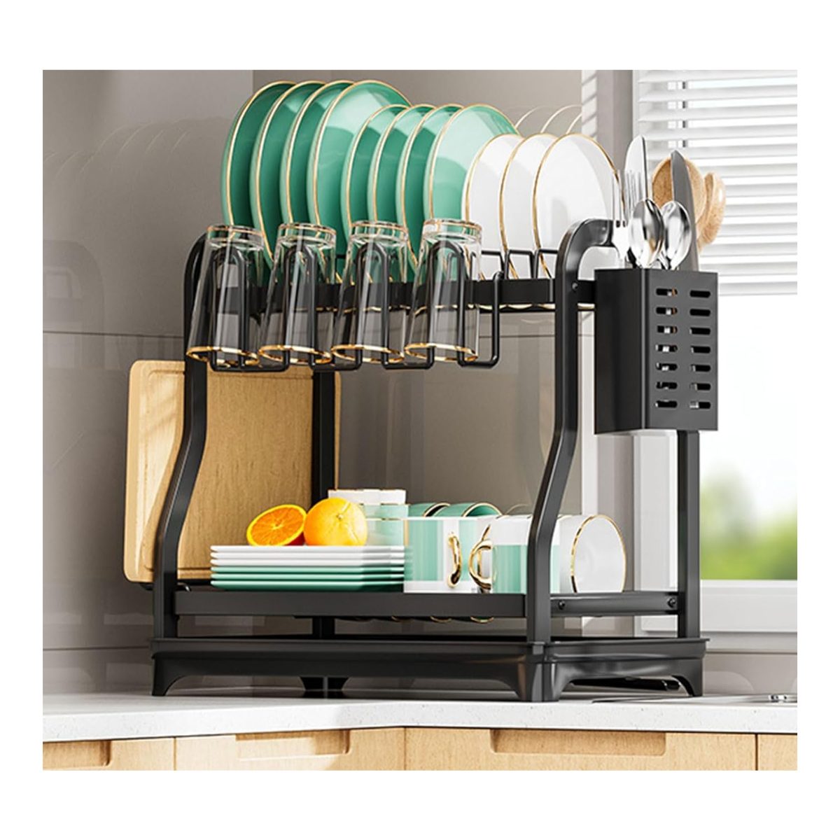 Miniatura 3 de Escurridor organizador platos 2 niveles